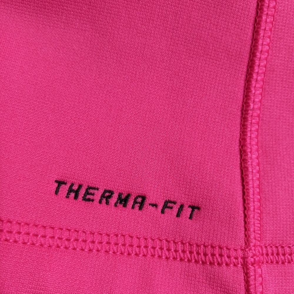 Nike Therma Fit Womens Pink Green Pockets Athletic Running Hoodie - Picture 5 of 5
